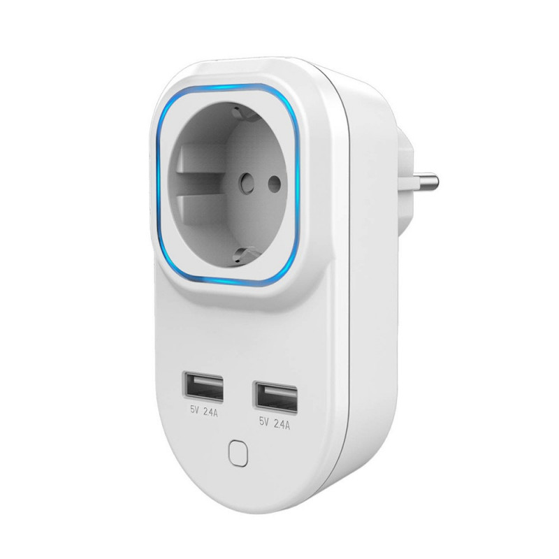 HANK - Z-Wave+ out-wall socket with 2 USB ports